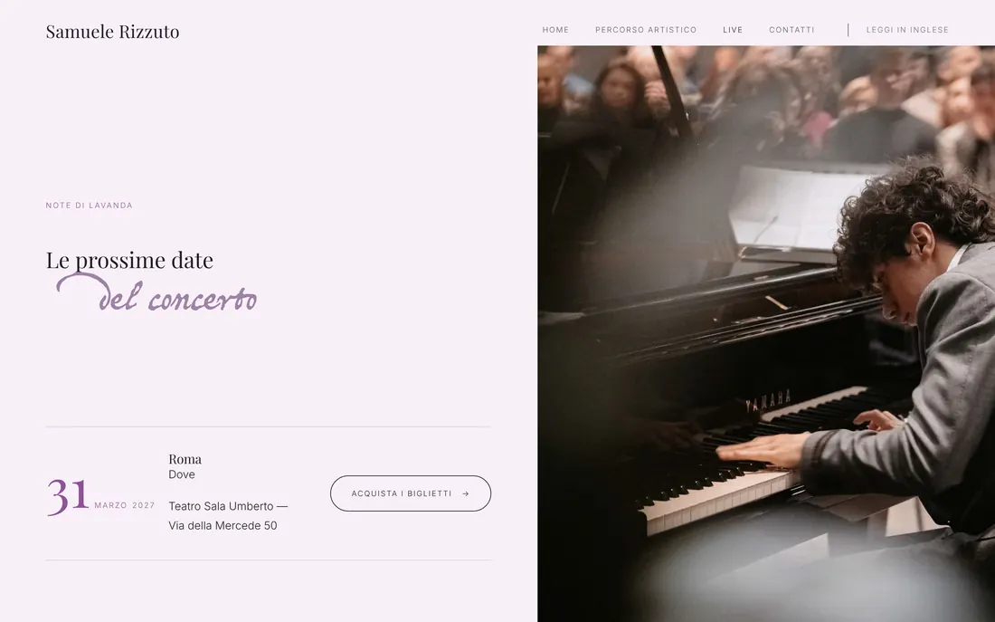 La pagina delle date: 31 marzo 2027, Roma, Teatro Sala Umberto